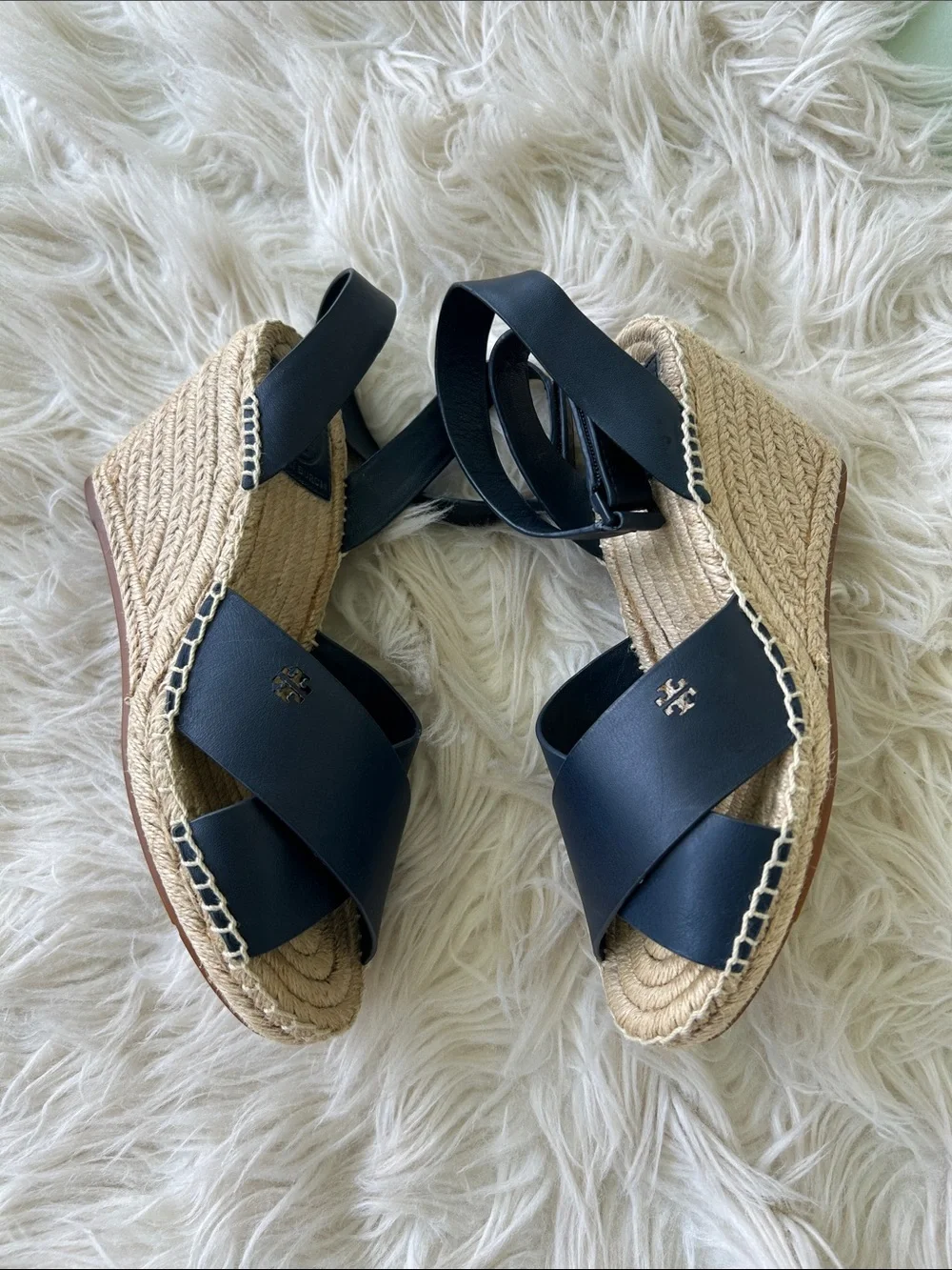 Tory Burch Bima Leather wedge Espadrille Sandal
